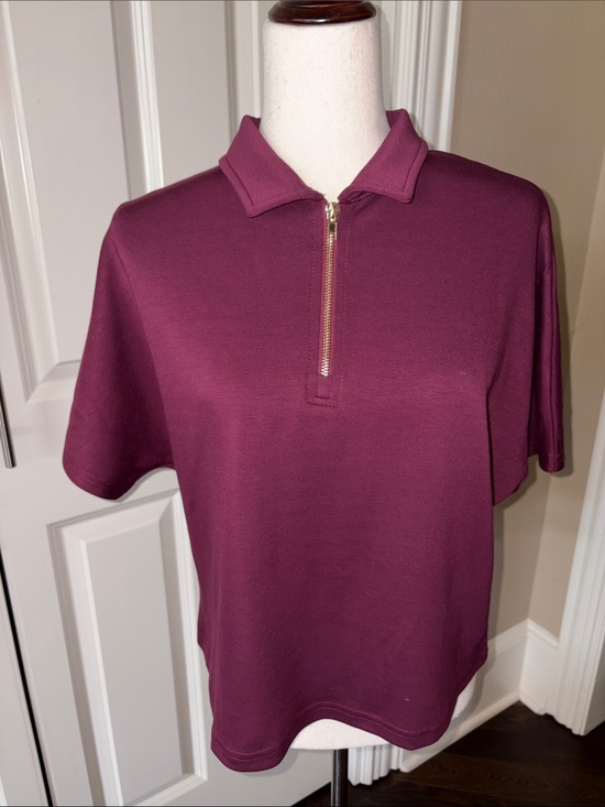 p cill Tops - p cill Quarter-Zip Polo Top in Deep Berry M